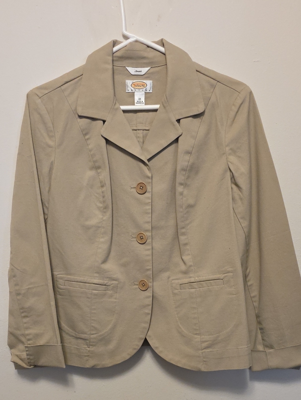 Talbots Beige Three-Button Women's Blazer